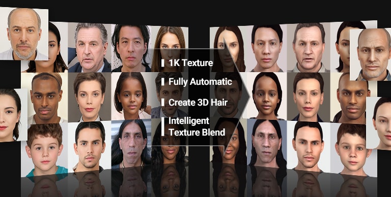 headshot - 3d face and 3d hair creation