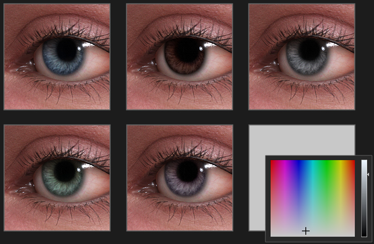 headshot - 3d face eye texture options