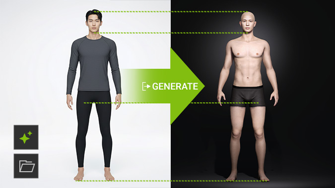 Full-body photo used to generate a matching 3D body shape in Character Creator 5