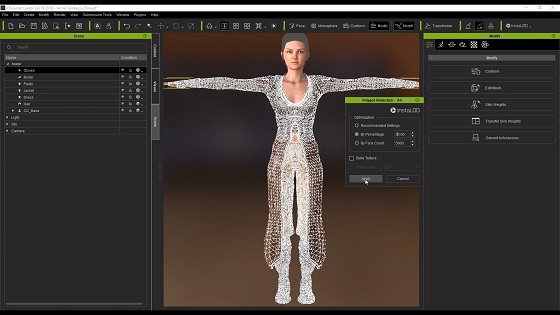 game character design - polygon reduction, level of details