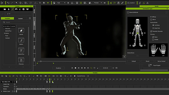 game character design - realtime animation editing by iclone