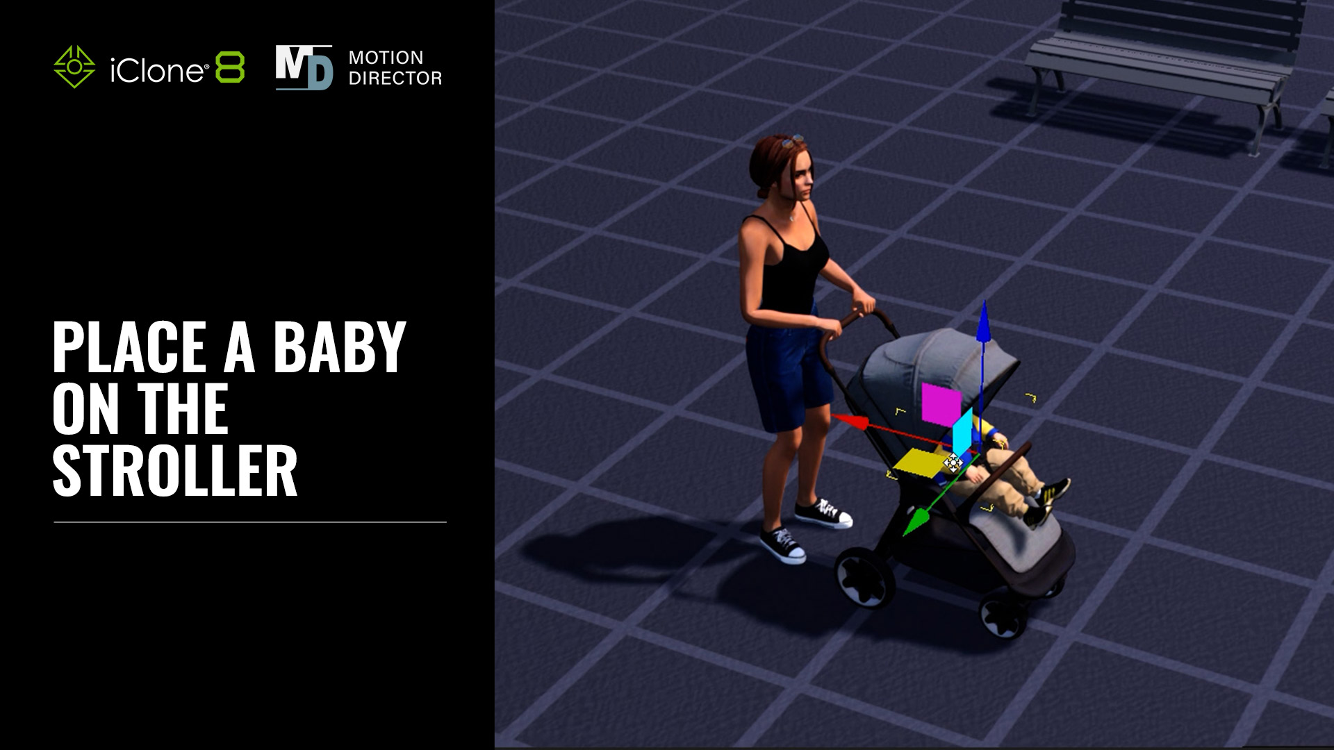 iClone Personal Mobility - Adding a Baby to the Stroller
