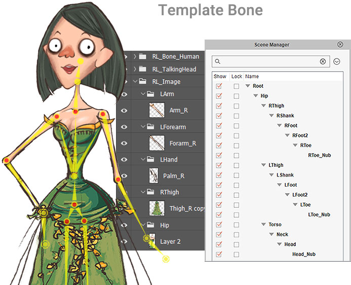 draw animation - 2d character design from a psd template