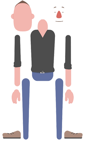 create cartoon character PSD human