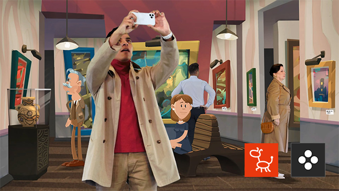 video compositing - real action in 2d animation scenes made with cartoon animation 4 and movavi