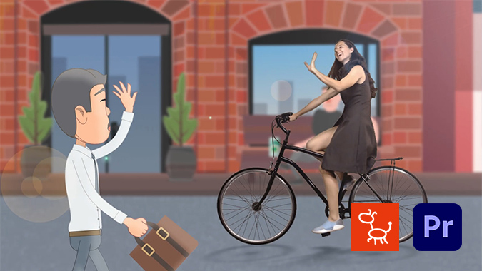 video compositing - real action in 2d animation scenes made with cartoon animation 4, after effects, premiere