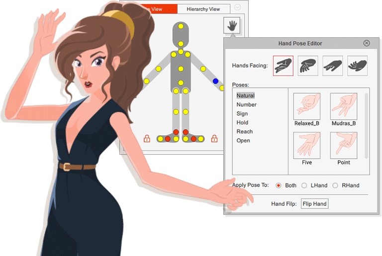 hand motion capture mocap animation - Hand Pose Editor and Natural Gesture Selections