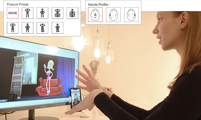 hand motion capture mocap animation - Posture Presets for Talking Animation