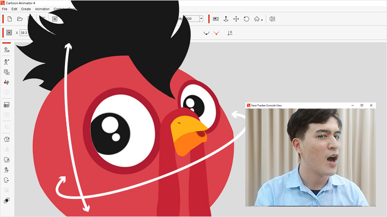 facial motion capture mocap animation - 360 head turn3D head