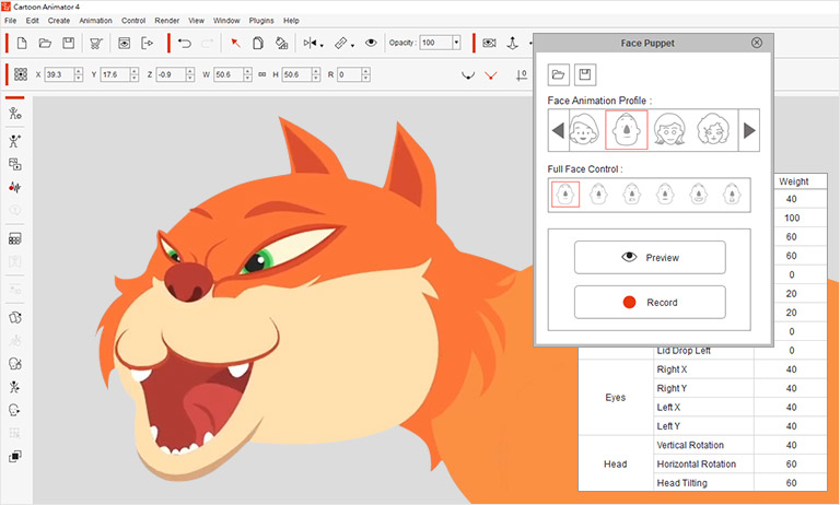facial motion capture mocap animation - support various face profiles