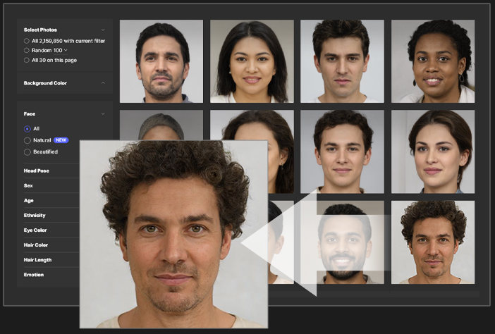 face generator - ai generated face from photo - select a photo