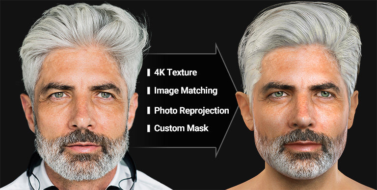 headshot - high quality 3d face creation, 3d scan level face creation