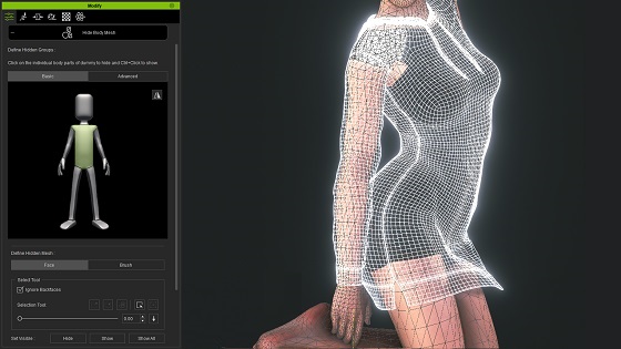cloth hide mesh tool