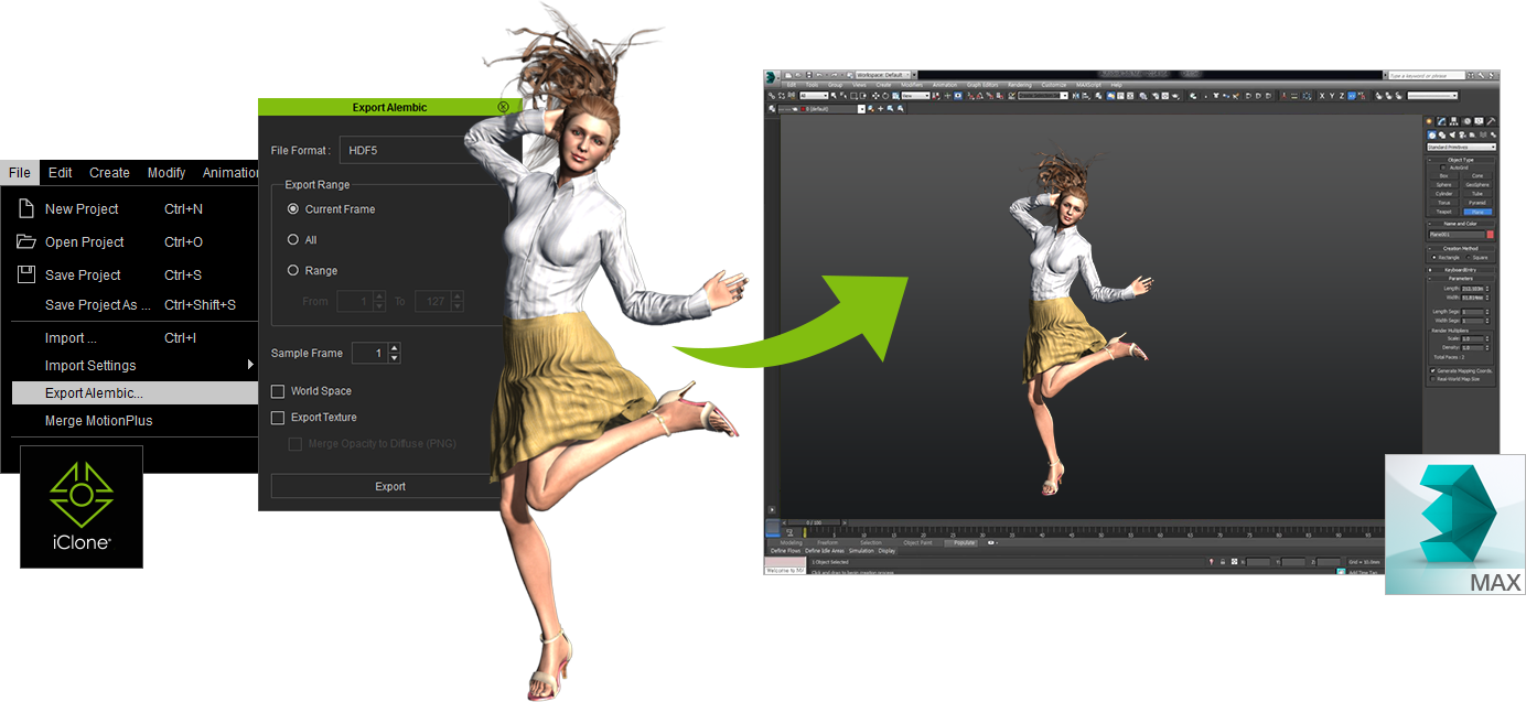 alembic export - iclone UI