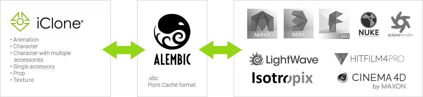 iclone - maya alembic