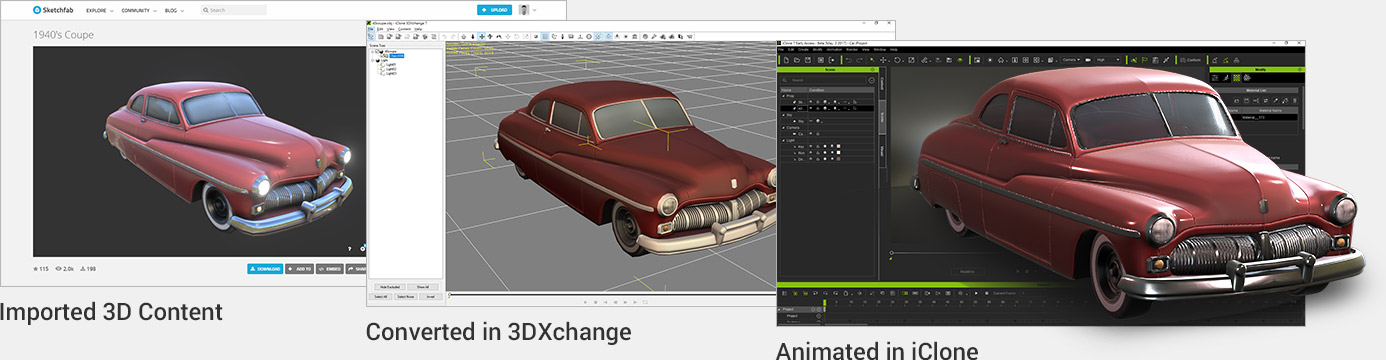import 3d content via animation pipeline - 3DXchange