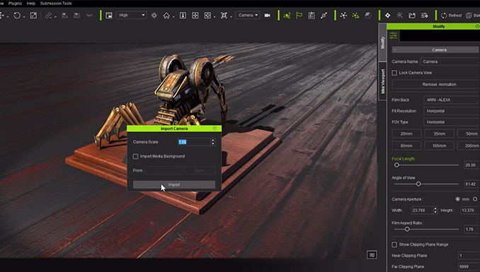 animation pipeline - importing a camera from 3d tools