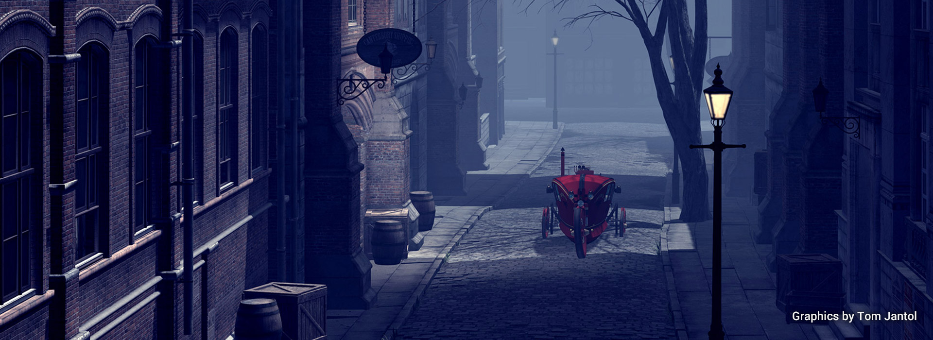 visual effects in 3d scene - street, european, england - tom jantol