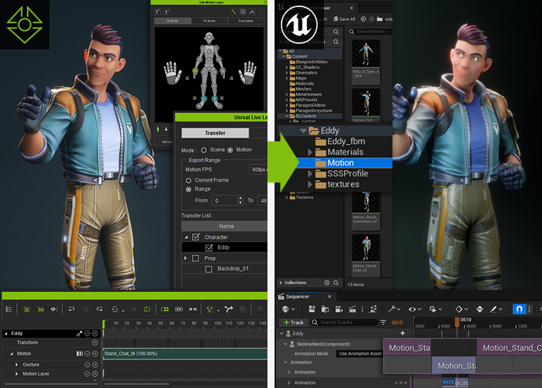 unreal character animation - iclone unreal live link asset transfer