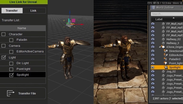 unreal character animation - iclone unreal live link transfer camera light