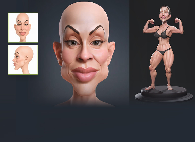 Headshot 3 Stylized Image to 3D - Bodybuilder Caricature | Mythcons